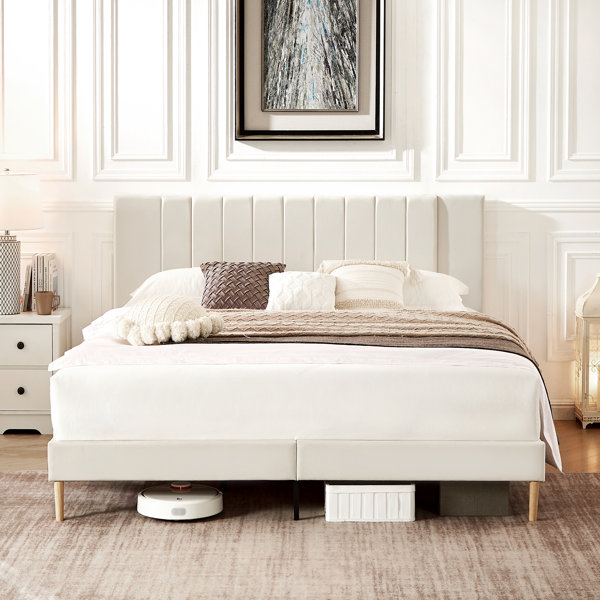 Latitude Run® Platform Bed Frame with Tufted Upholstered Headboard